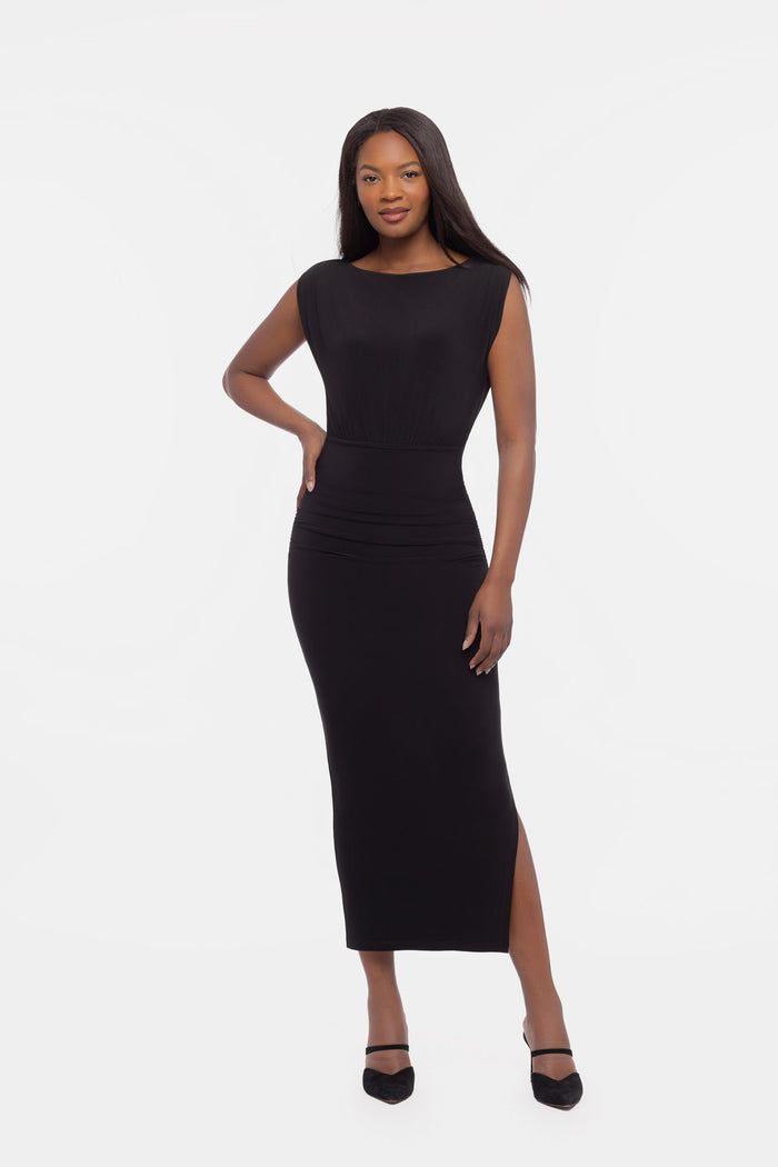 Cora solid shaping dress in Black
