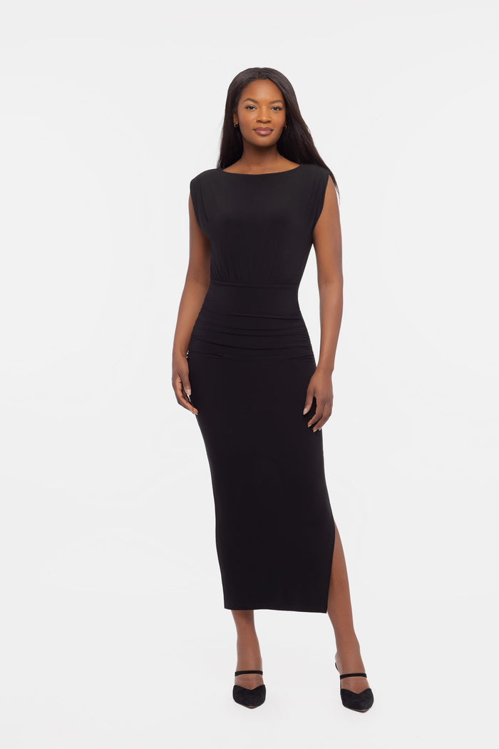 Cora solid shaping dress in Black