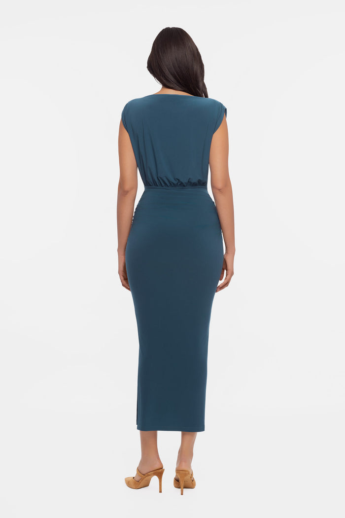 Back of Cora solid shaping dress in Nova