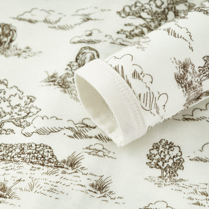 Country Toile Luxe Stretch Zipper Footed Romper