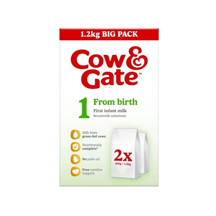 Cow & Gate 1 First Infant Milk Formula from Birth 1.2kg (2x600g) - ebebek