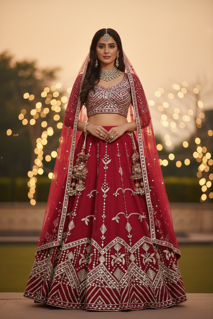 Crimson Lehenga Set