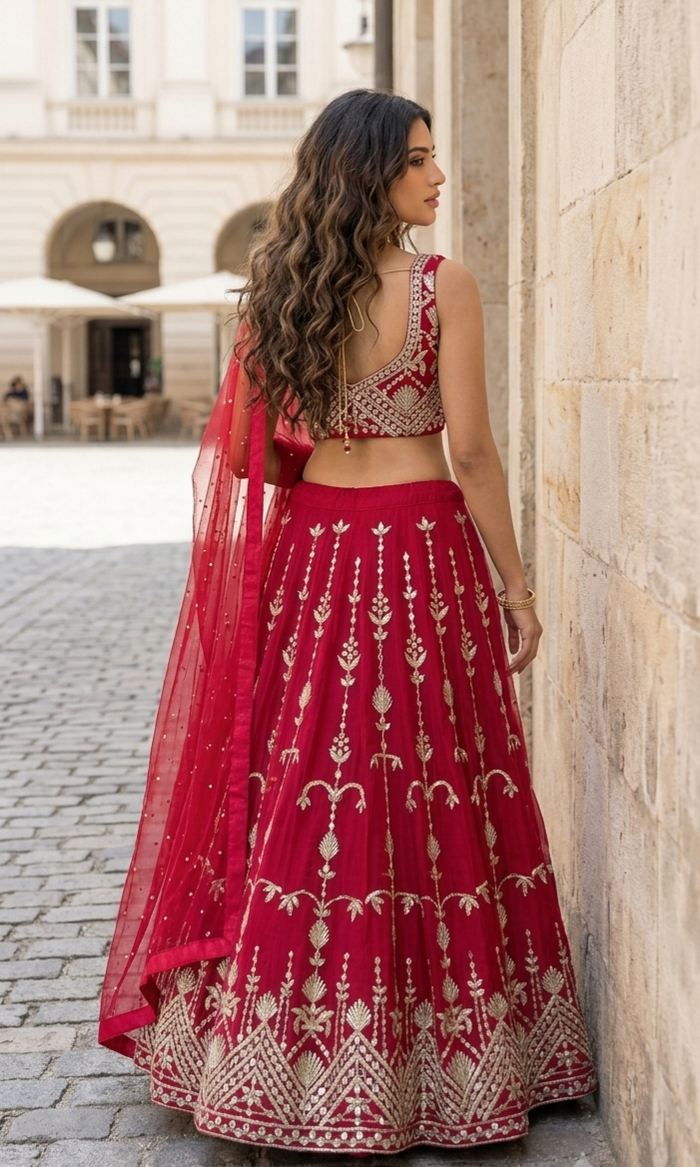 Crimson Lehenga Set