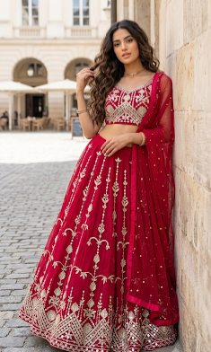 Crimson Lehenga Set