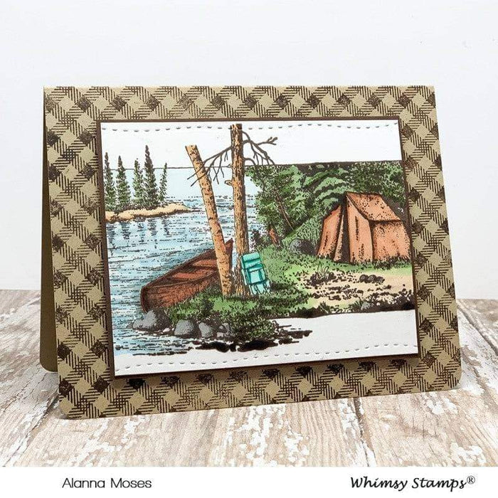 Criss Cross Gingham Background Rubber Cling Stamp - Whimsy Stamps