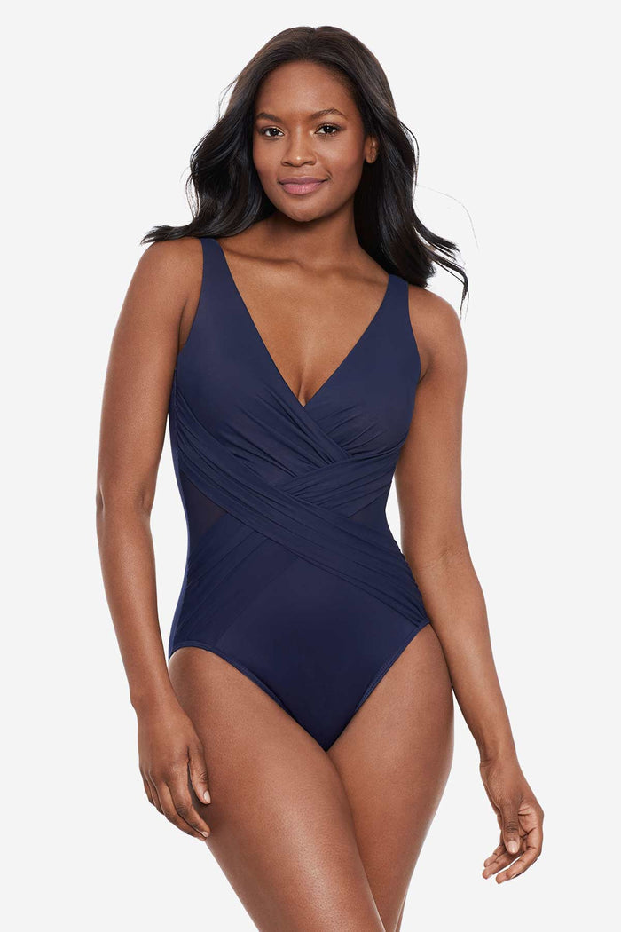 Crossover With Mesh One Piece