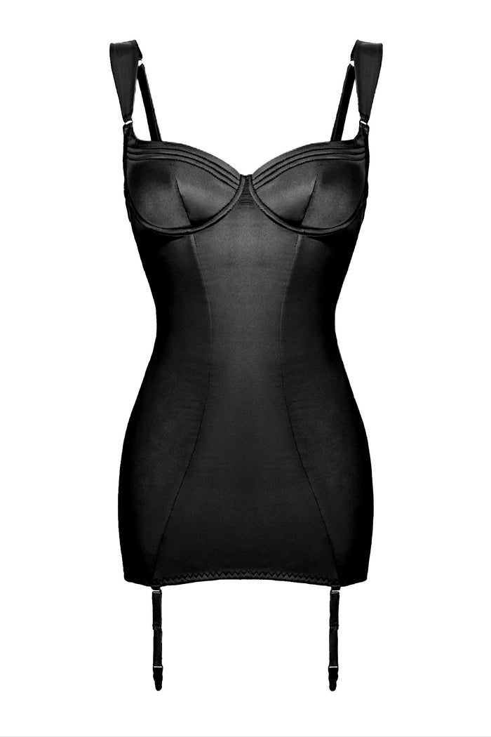 Cymothoe Black garter dress - yesUndress