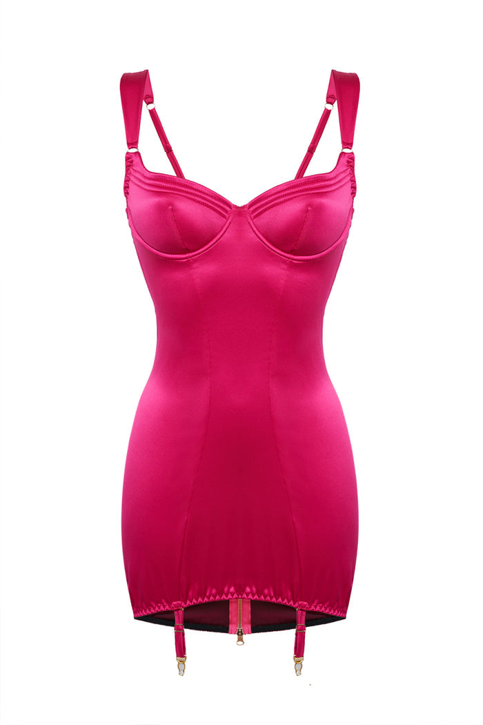 Cymothoe Fuchsia garter dress for YULIA NELSON