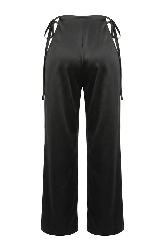 Cymothoe Singnatures black satin pants