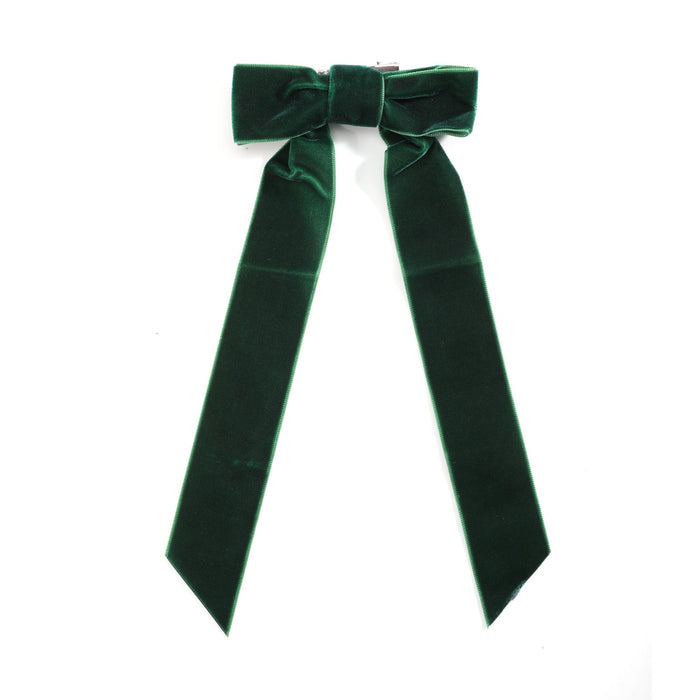 Dark Green Long Tails Hair Bow - Lil Cactus