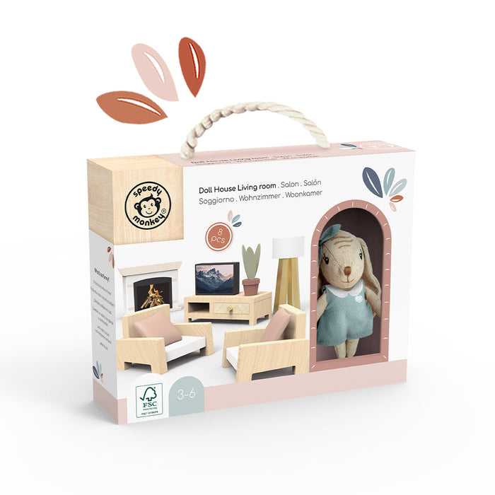 Doll House Living room set incl. 1 character - Babies in Bloom