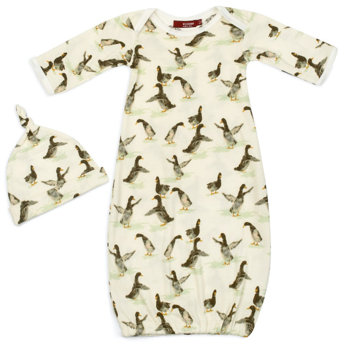 Duck Organic Cotton Newborn Gown & Hat Set - Babies in Bloom