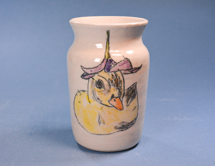 Duckling in a Flower Hat Vase