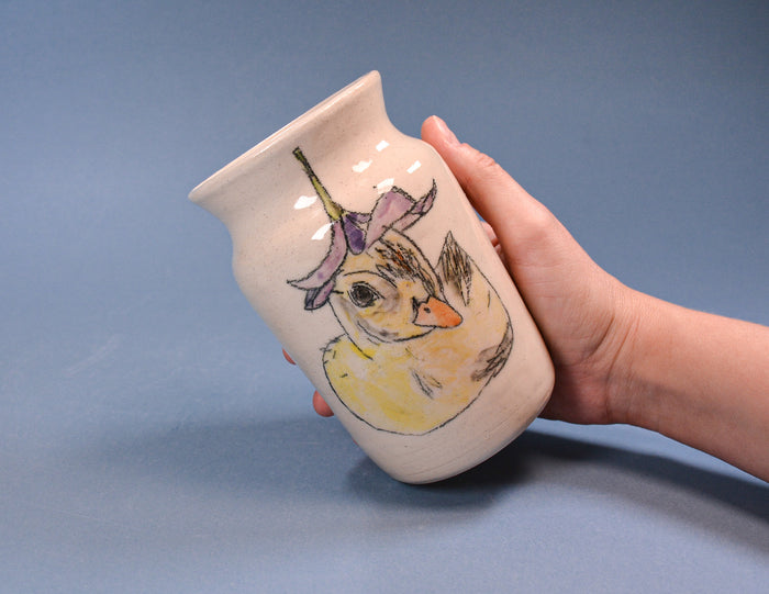 Duckling in a Flower Hat Vase