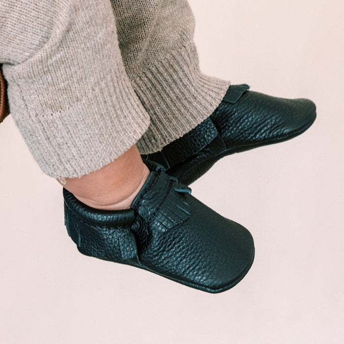 Ebony Moccasin Baby Shoe - Babies in Bloom