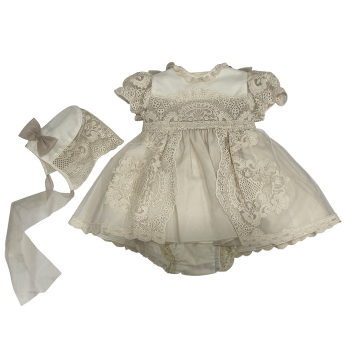Edwarda Beige/Ivory Lace 3-pc Girl Set