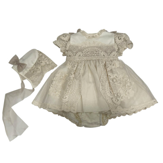 Edwarda Beige/Ivory Lace 3-pc Girl Set