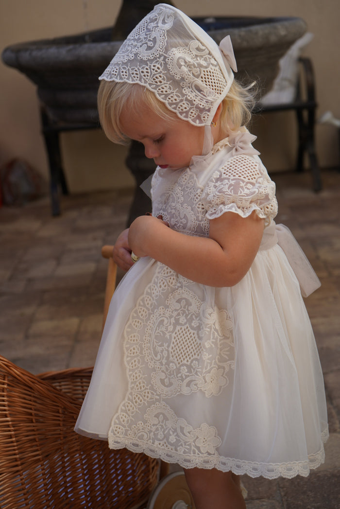 Edwarda Beige/Ivory Lace 3-pc Girl Set