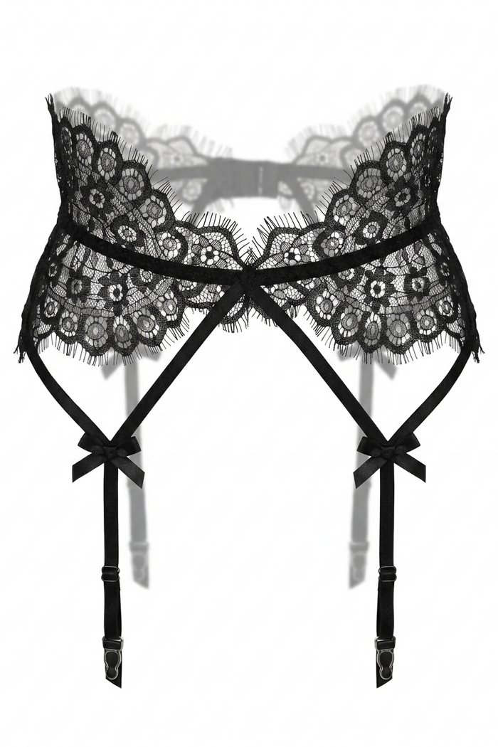 Elara black garter belt