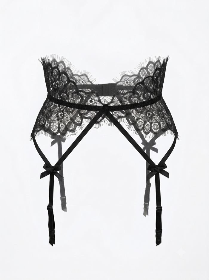 Elara black garter belt