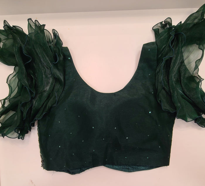Emerald Ruffle Organza Lehenga Set