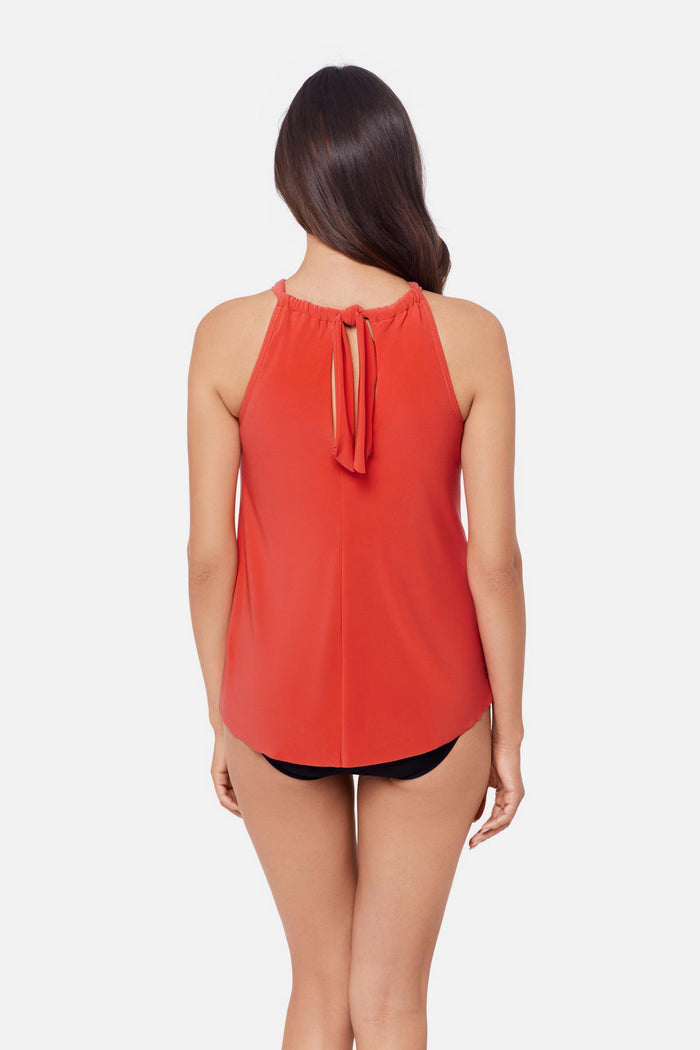 Back view of Esme Tankini Top in Tigerlily