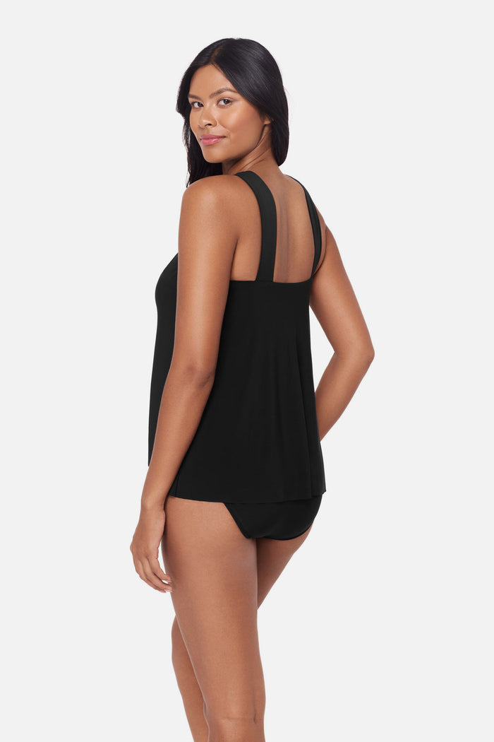 Side view of Faye Tankini Top in Black