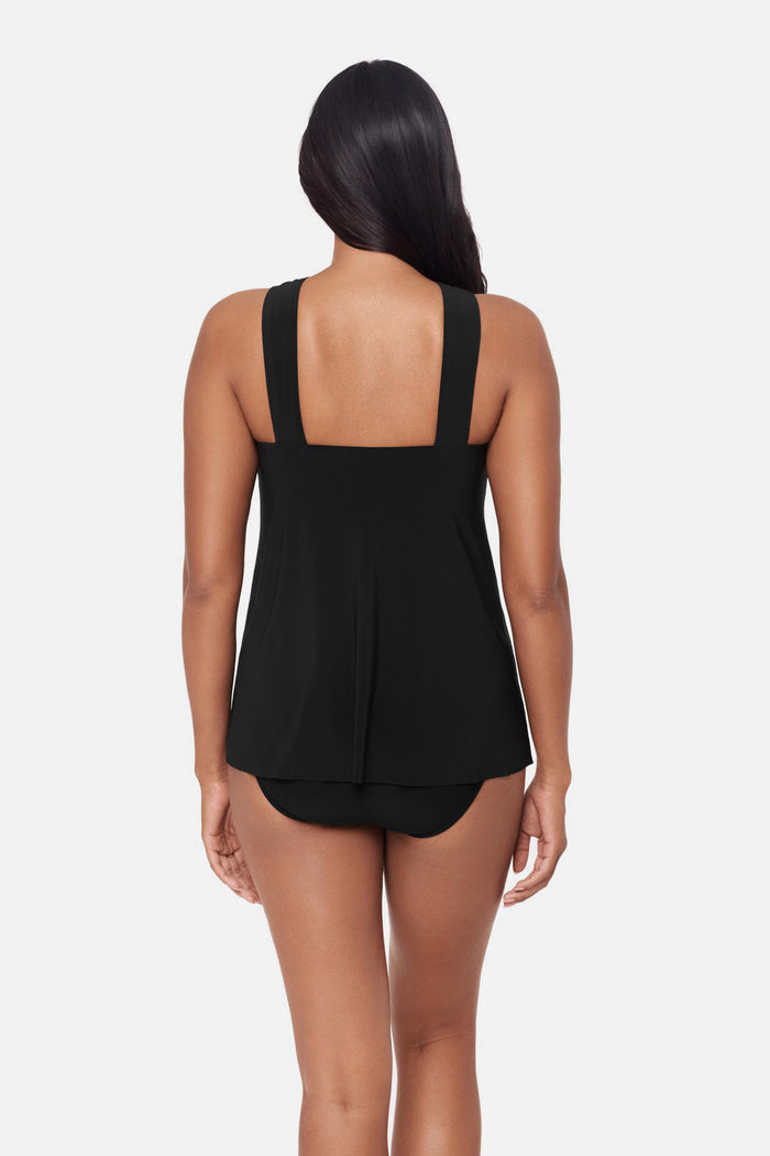 Back view of Faye Tankini Top in Black