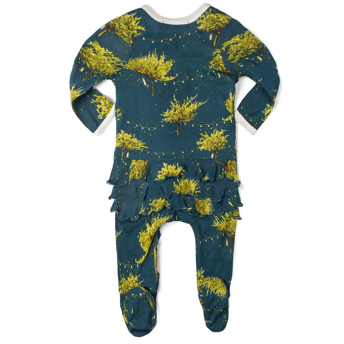 Firefly Bamboo Ruffle Zipper Footed Romper