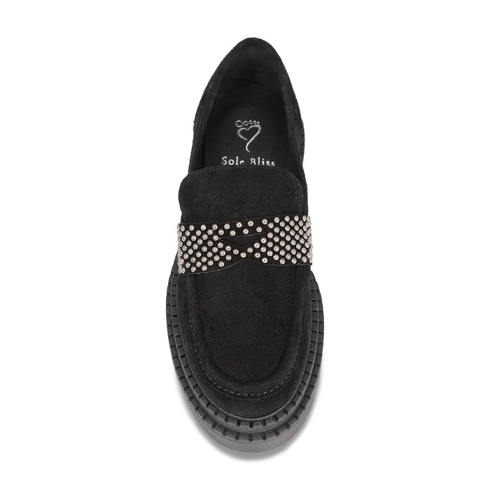 Fitz: Black Suede & Studs Shoes Sole Bliss