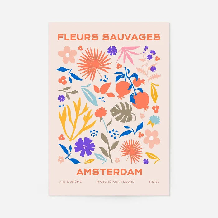 Fleurs Sauvages Amsterdam Flower 40x50cm Clearance Print, unframed