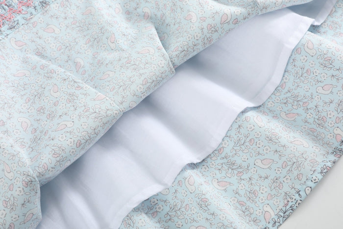 Floral Blue Dove Smocked Collared Dress - Lil Cactus