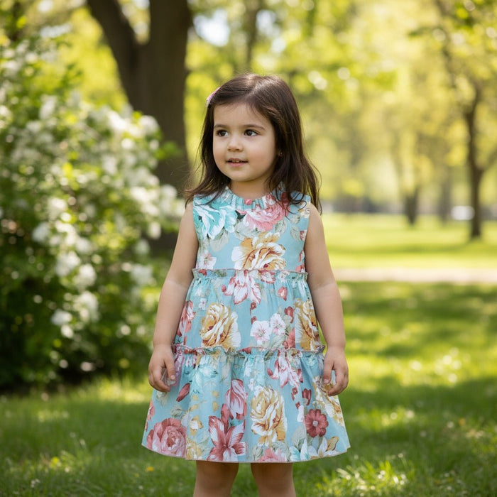 Floral Print Ruffle Tiered Dress - Lil Cactus