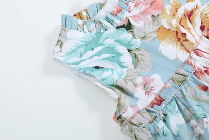 Floral Print Ruffle Tiered Dress - Lil Cactus