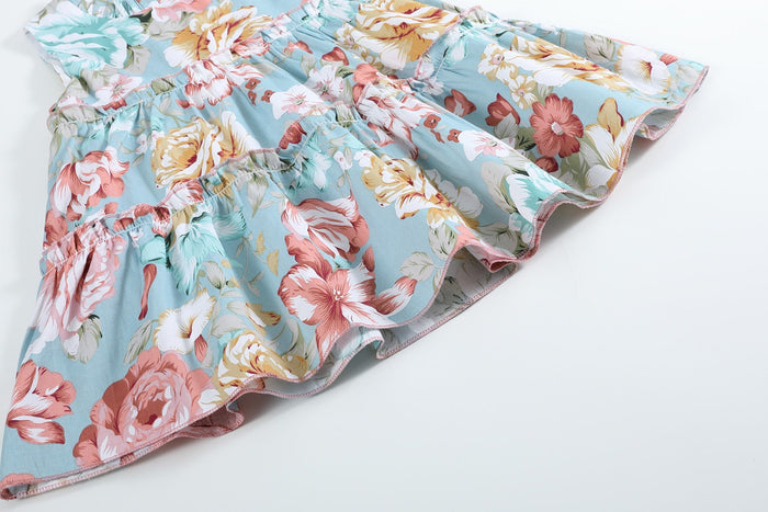 Floral Print Ruffle Tiered Dress - Lil Cactus