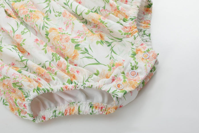Floral Smocked Collared Bubble Romper - Lil Cactus