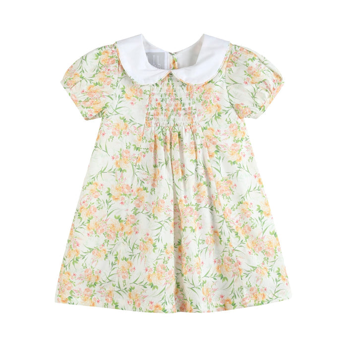Floral Smocked Collared Dress - Lil Cactus