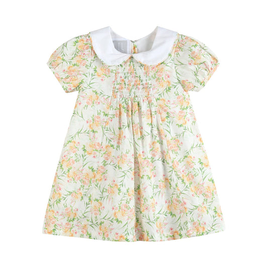 Floral Smocked Collared Dress - Lil Cactus