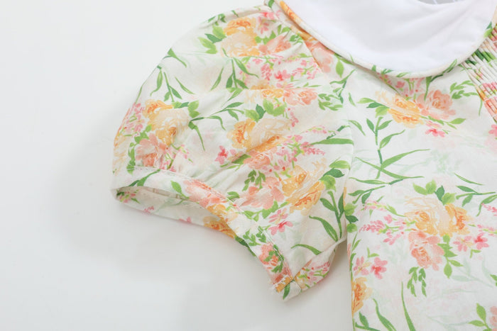 Floral Smocked Collared Dress - Lil Cactus