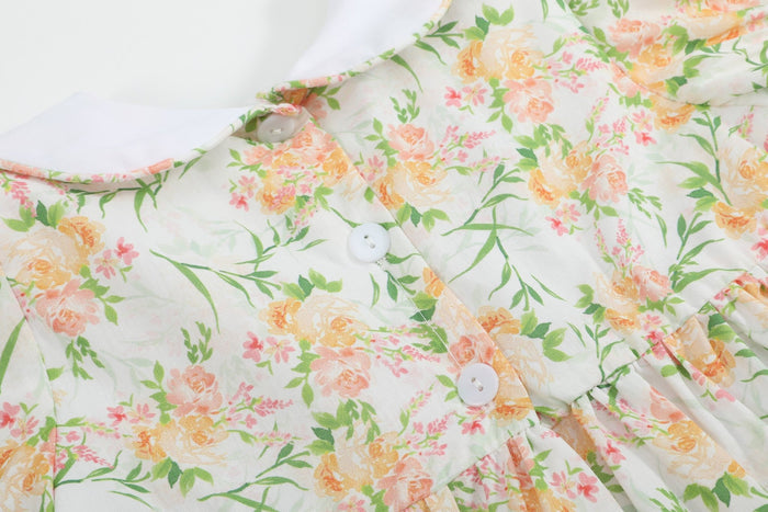 Floral Smocked Collared Dress - Lil Cactus