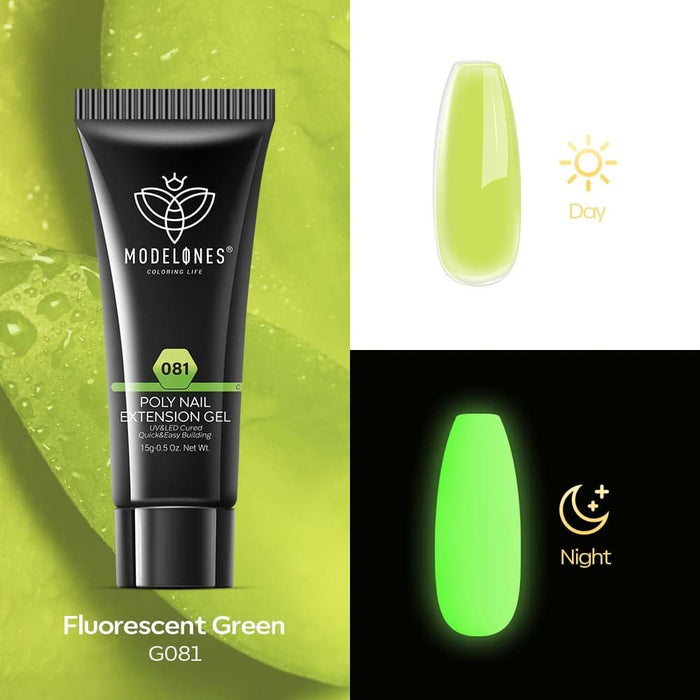 Fluorescent Green - Luminous Poly Nail Gel (15g) Poly Nail Gel MODELONES #