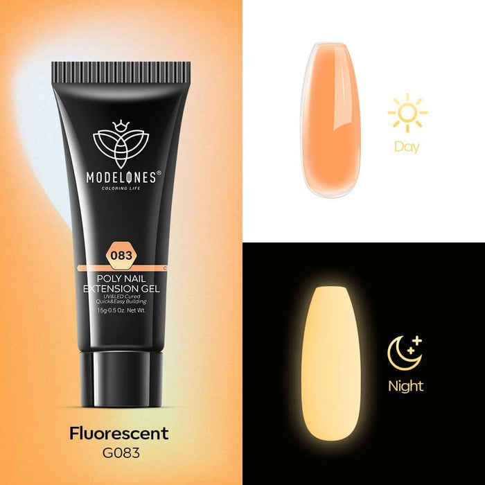 Fluorescent Orange - Luminous Poly Nail Gel (15g) Poly Nail Gel MODELONES #