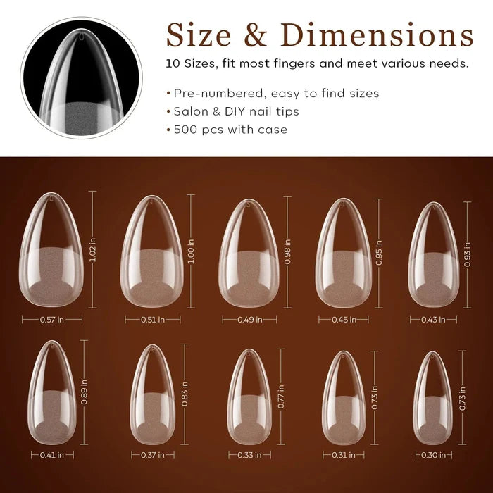 500 Pcs Full Cover Nail Tips Nail Tip MODELONES #