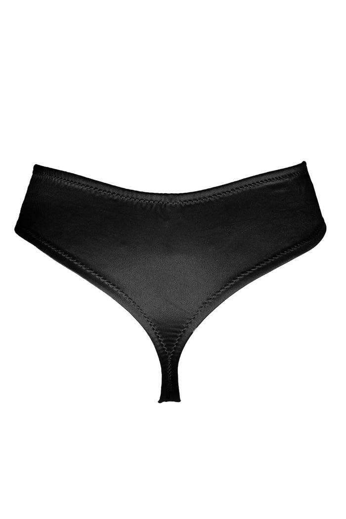 Genevieve Black high-waisted thongs - yesUndress