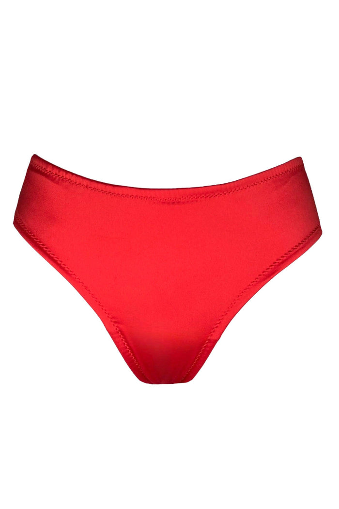 Genevieve Red high-waisted thongs - yesUndress
