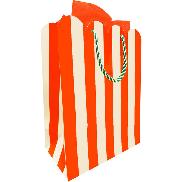 Gift Bag | Holiday Stripe Scallop