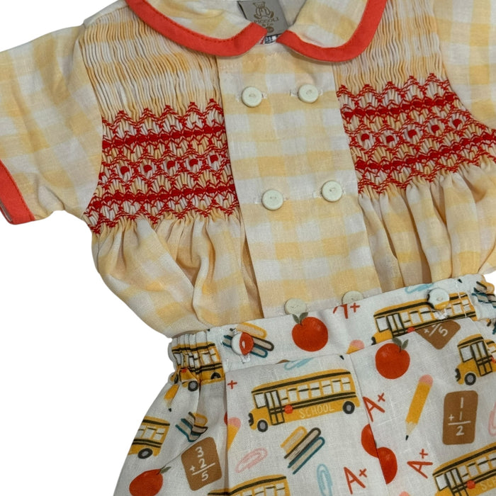 Gigi Back to School Boy Handsmocked Set