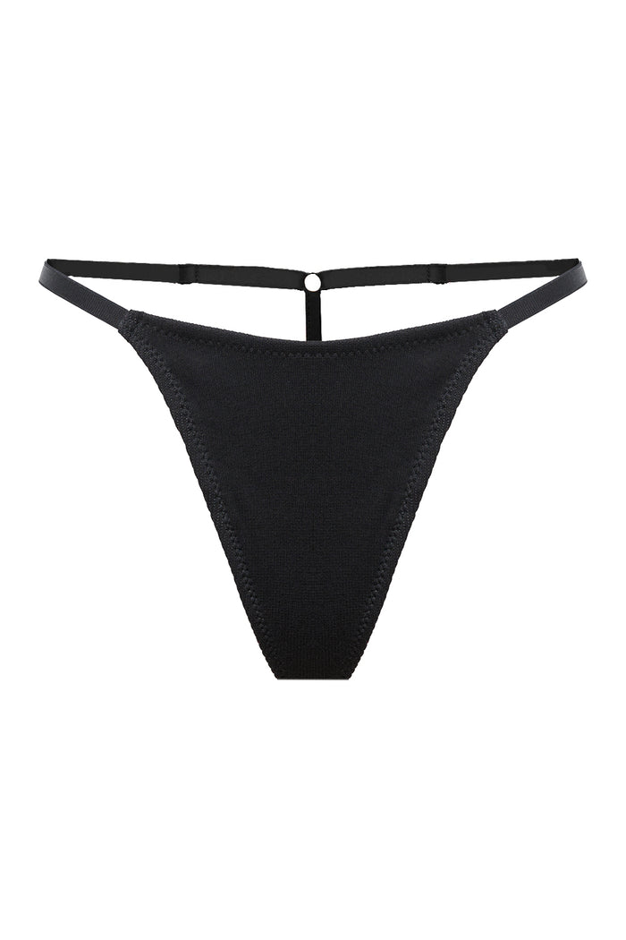 Gigi Cotton Black ultra thongs
