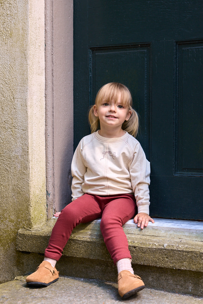 Girls 2 Piece Set – Ivory/Burgundy – Heart & Star