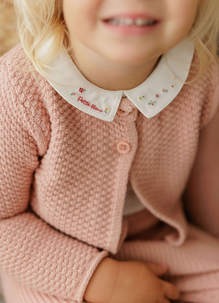 Girls Bodysuit – Pink – Floral Star Knit